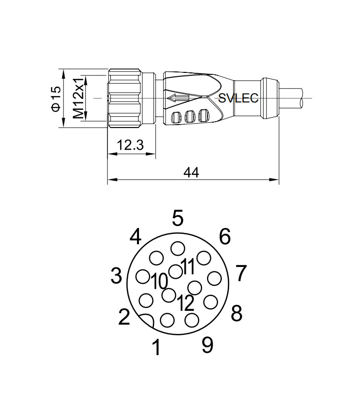 M12 connection cable