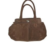 Brown Suede Leather Handbag (DS071220)