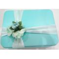 Rectangular Biscuit Tin Box wih Flower Decoration