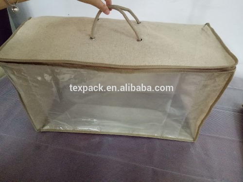 Texpack new style linen bags with cord handles PE pocket