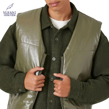 YuFan ODM PU Down Vest Man Jacket - Winter Waterproof Coats for Men