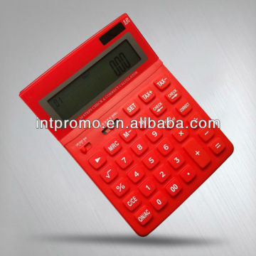 12 digits red body desktop calculator with 120 step check and correct and tax function