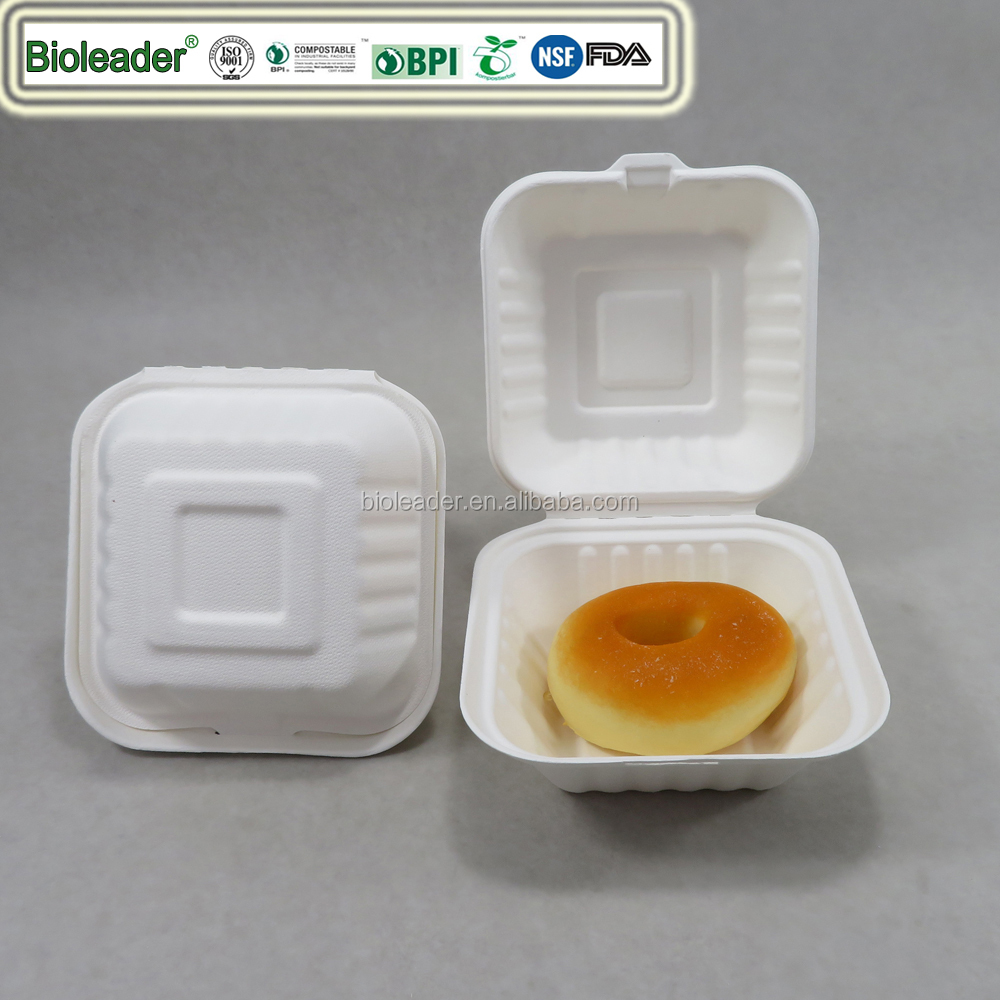 Disposable Compostable Sugarcane Bagasse 3-Compartment Lunch Bento Food Container