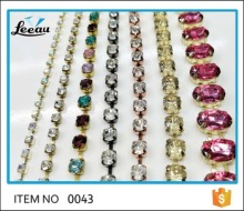 Gold Plating Round Chaton Rhinestone Cup Chain