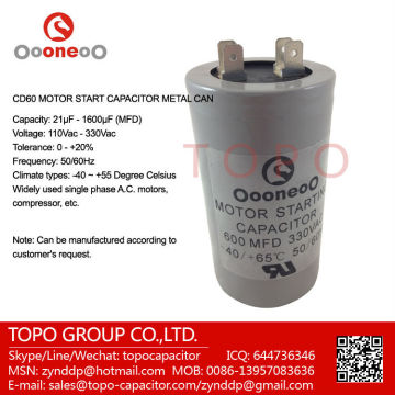 cd60a electrolytic motor starting capacitor