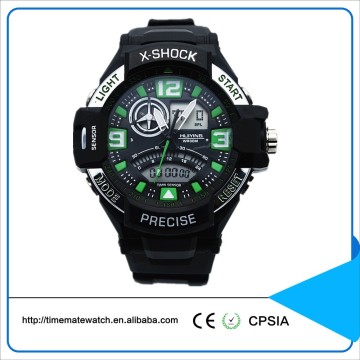 Analog digital dual time sport watches for men waterproof