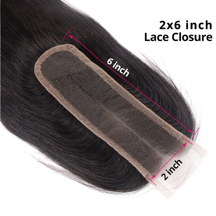 Kim K Kardashian Body Wave Closure 2x6 4x413x4Lace Closure Deep  Middle Part 100% Human Hair Natural Color Remy Closure 6-18inch