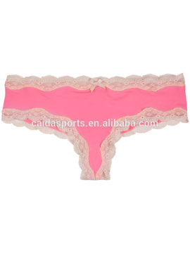 Lady pink color organic cotton/spandex underwear brief