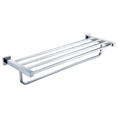 Cleanly Styled Bathroom Towel Rack With Shelf