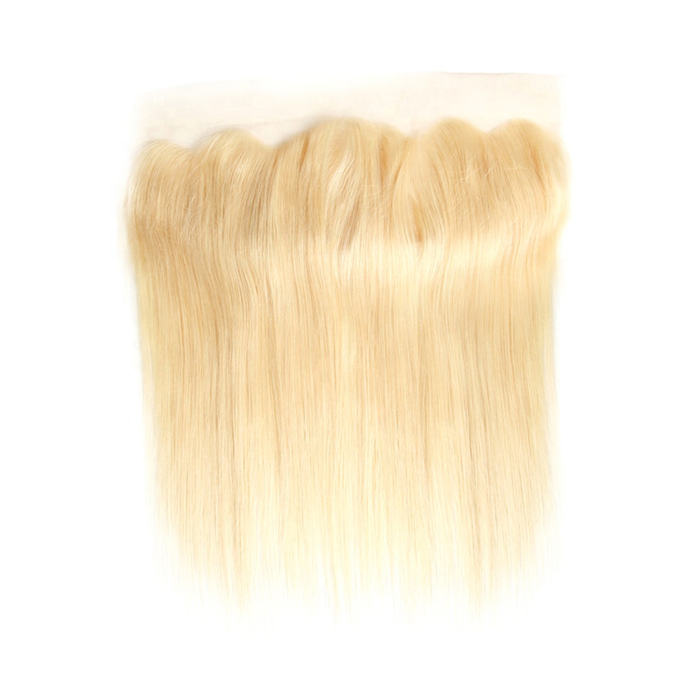 huashuo 50% OFF Top Grade Virgin Brazilian Hair 613# Lace Frontal Blonde Color  Body Wave  Straight 13*4 Human Hair Frontals