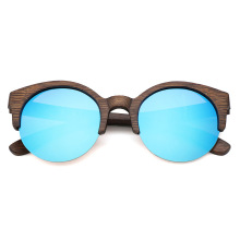 2024 Women's Bamboo Frame Semi-Rimless Sunglasses - Customize Your Trendy Look