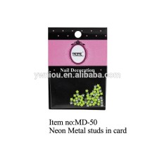 Neon Rivet Square/round /diamond/heart Metal Studs Rhinestones for Fashion Nail Art
