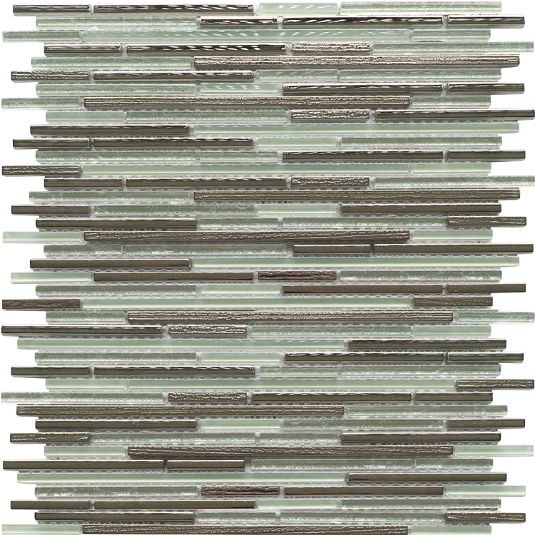 Long Strip Crystal Glass Electroplated Mosaic Tiles