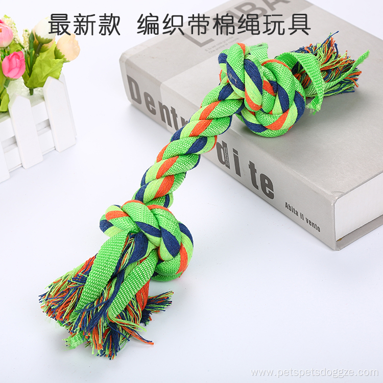 Colorful Cotton Rope Bone Dog Teeth Cleaning Bone