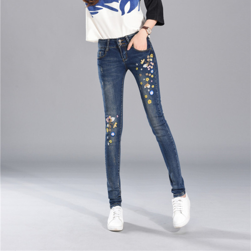 Jeans Female Summer Style Fashion Embroidery Patches