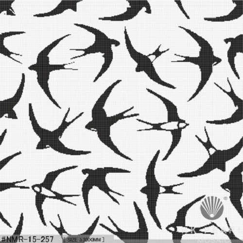 Glass Mosaic Tile Swallow Element Repeating Pattern Mural