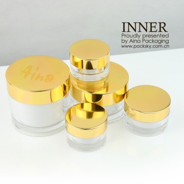 luxury acrylic cosmetic jar gold cap 50g