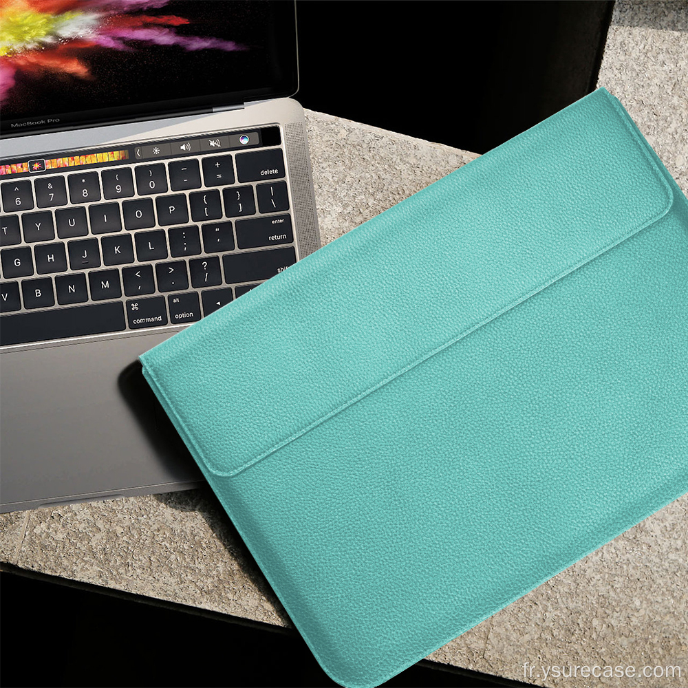 Coque Folio pour ordinateur portable en cuir imperméable pour MacBook