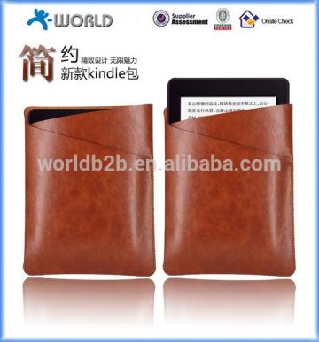 universal leather case for 6 inch e-reader, 6" universal leather pouch for kindle