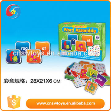 Kids learning assistant color paper letter word assemble puzzle card