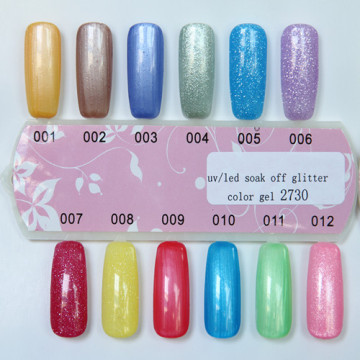 soft gel nail uv/led glitter color gel