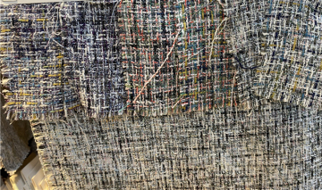 Polyester Lurex Plaid Fancy Knit Fabric