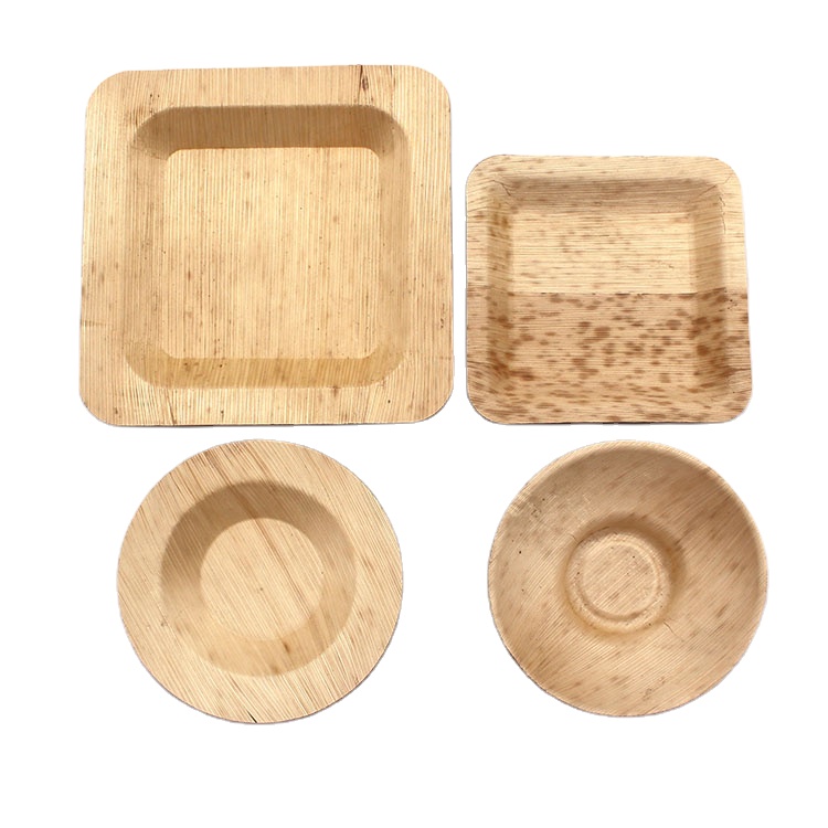 Natural Food Container Novel Disposable Palm Leaf Plate Bamboo Plate Areca Leaf Plates