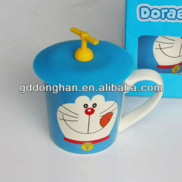 2014 cartoon porcelain rubber cup lids