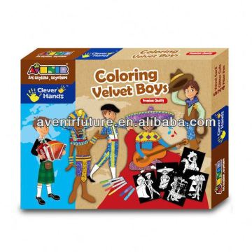 Coloring Velvet Set for Boys/Girls - Acrylic Painting Set - OEM also Welcome