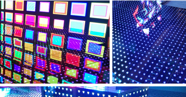 RGB colorful stage lighting equipment slim led dance floor for wedding party events stage