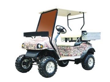 Electric golf car with dump