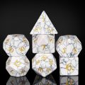 Howlite Stone DND Dice Set, 7PCS Handmade Gemstone Dice Set for Dungeons and Dragons Tabletop Role Playing Game