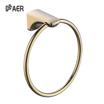 Polished Gold Copper Towel Ring for Bathroom