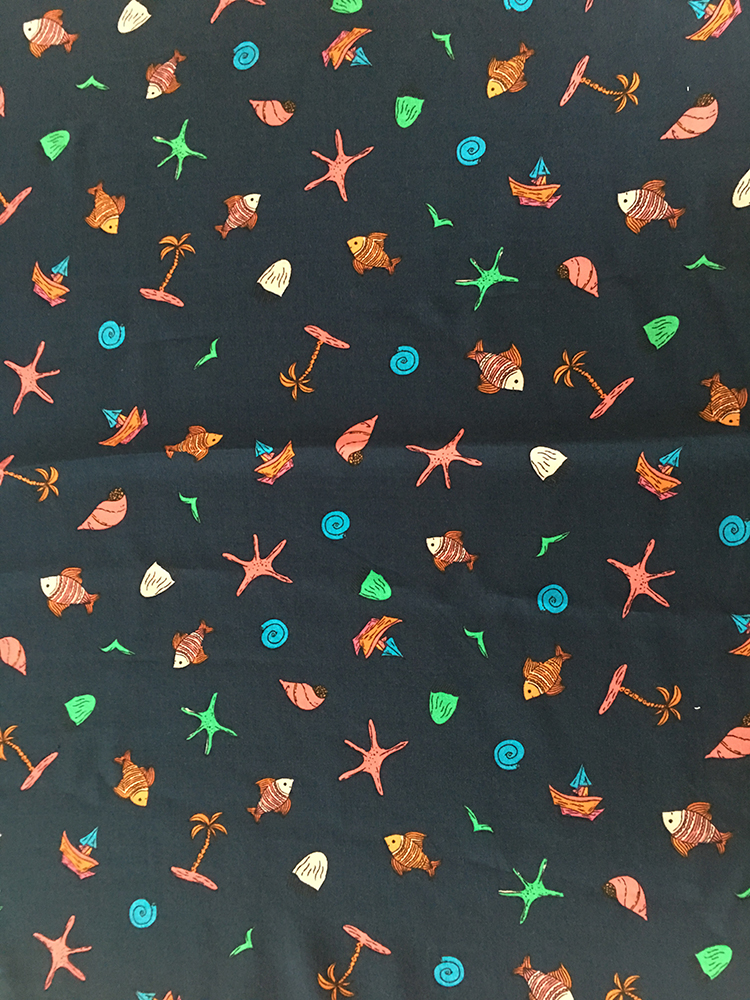 Marine Plants Rayon Poplin Printing Broad Width Fabric