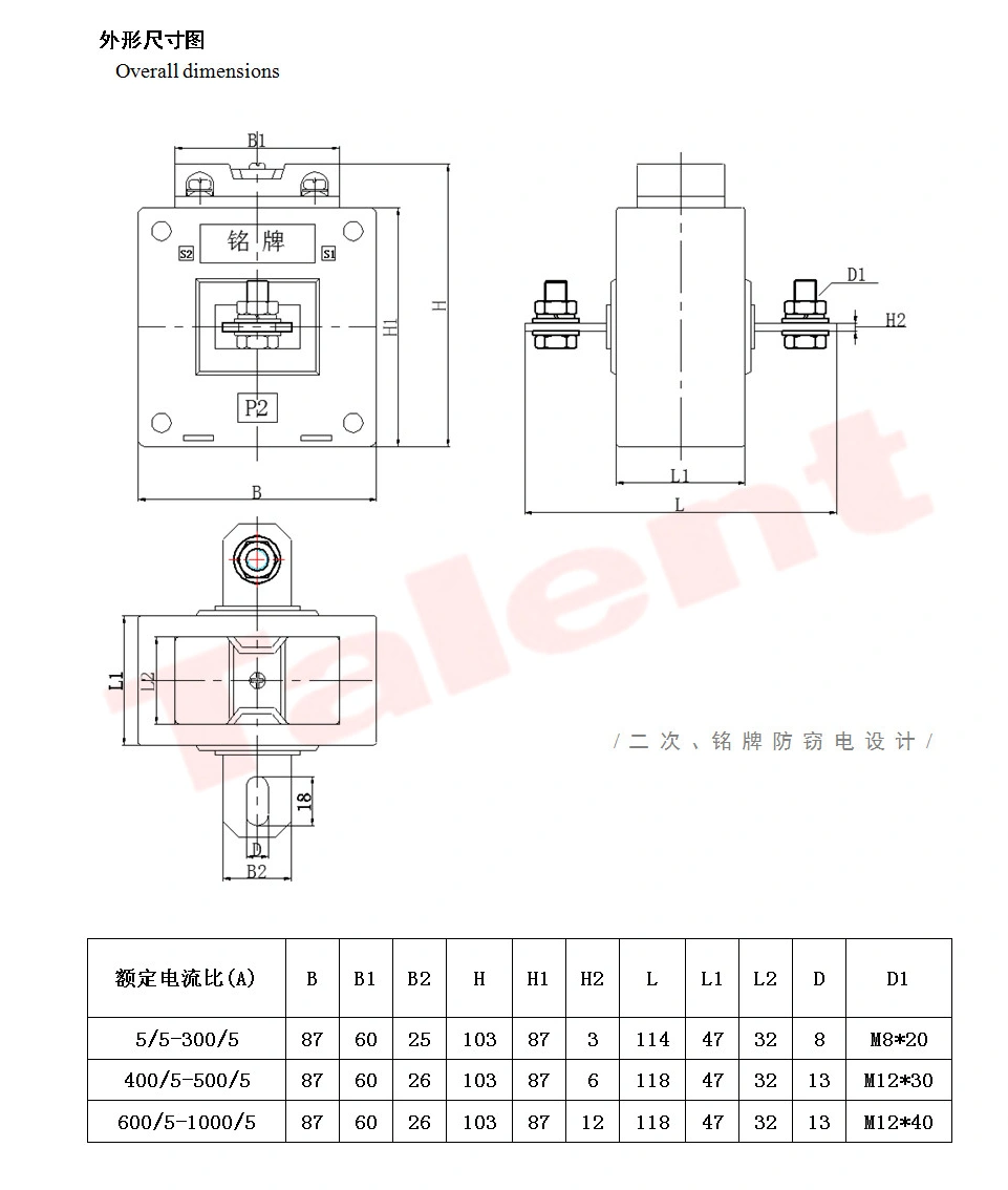 AG6-0.66 Indoor Plastic Case 1000A 0.5s 10va Current Transformer