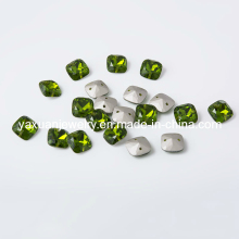 Olivine Square Sew on Crystal Stone Beads