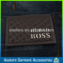 custom PU private brand jeans leather patch labels