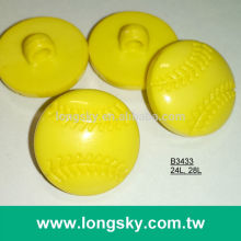 (#B3433) 24L 28L colored baseball nylon plastic sew on shank boy shirt button
