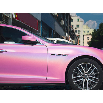 Arco iris láser rosa coche envoltura vinilo