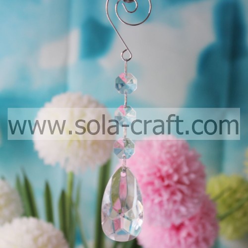 Fancy 16CM Plástico Transparente Transparente Acrílico PearDrop Light Bead Garland Prism Craft