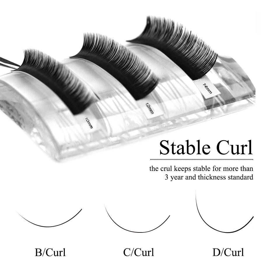 17 Lines Bcd Individual False Eyelash Extensions 0.03-0.25mm Silk Mink Eye Lashes