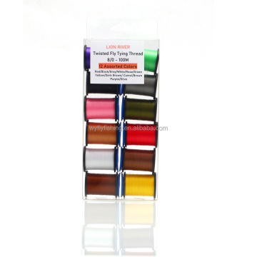 Assorted Colors 8/0 Twisted Fly Tying Thread for Trout Lures