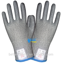 String-Knitted Gray HPPE cut resistant gloves made in china