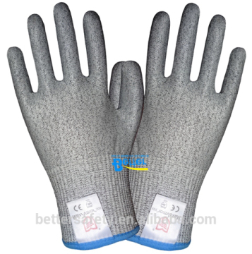 String-Knitted Gray HPPE cut resistant gloves made in china