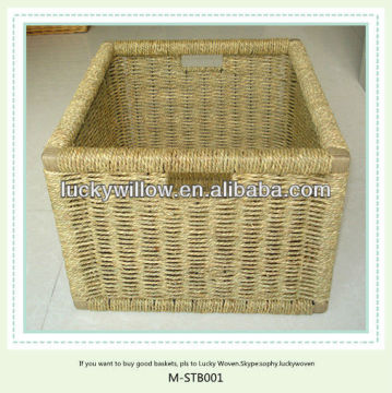 Rectangle water grass & cattail basket