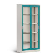 Clear View Steel Cabinet with See-through Sliding Doors