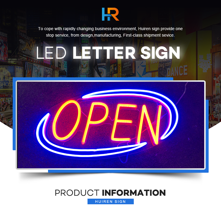 Wholesale outdoor sign led open neon logo custom led neon logo sign store restaurant display