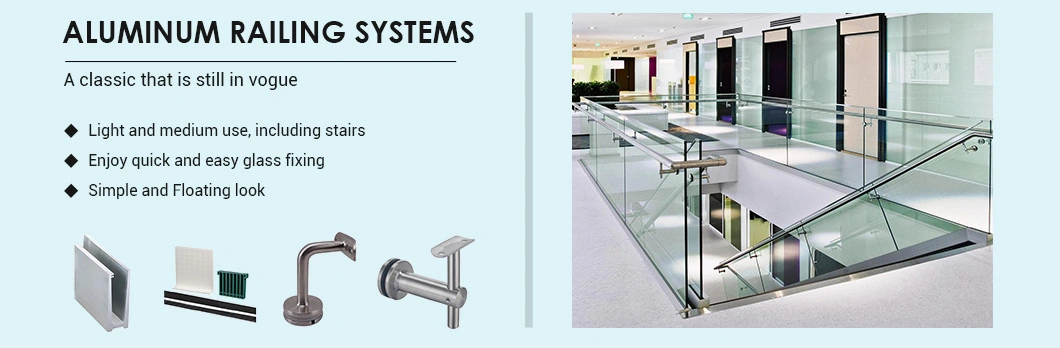 Unikim Balustrade Handrail System Glass Clamp Stainless Steel Screw Fitting and Rubber