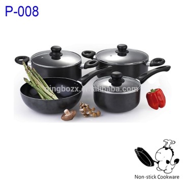 black non -stick 7pcs aluminium cookware set chefline cookware wok set