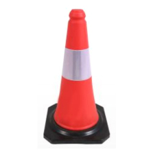High Visibility Orange Safety and Traffic Cones with Reflective Collars for Parking and Roadway Management